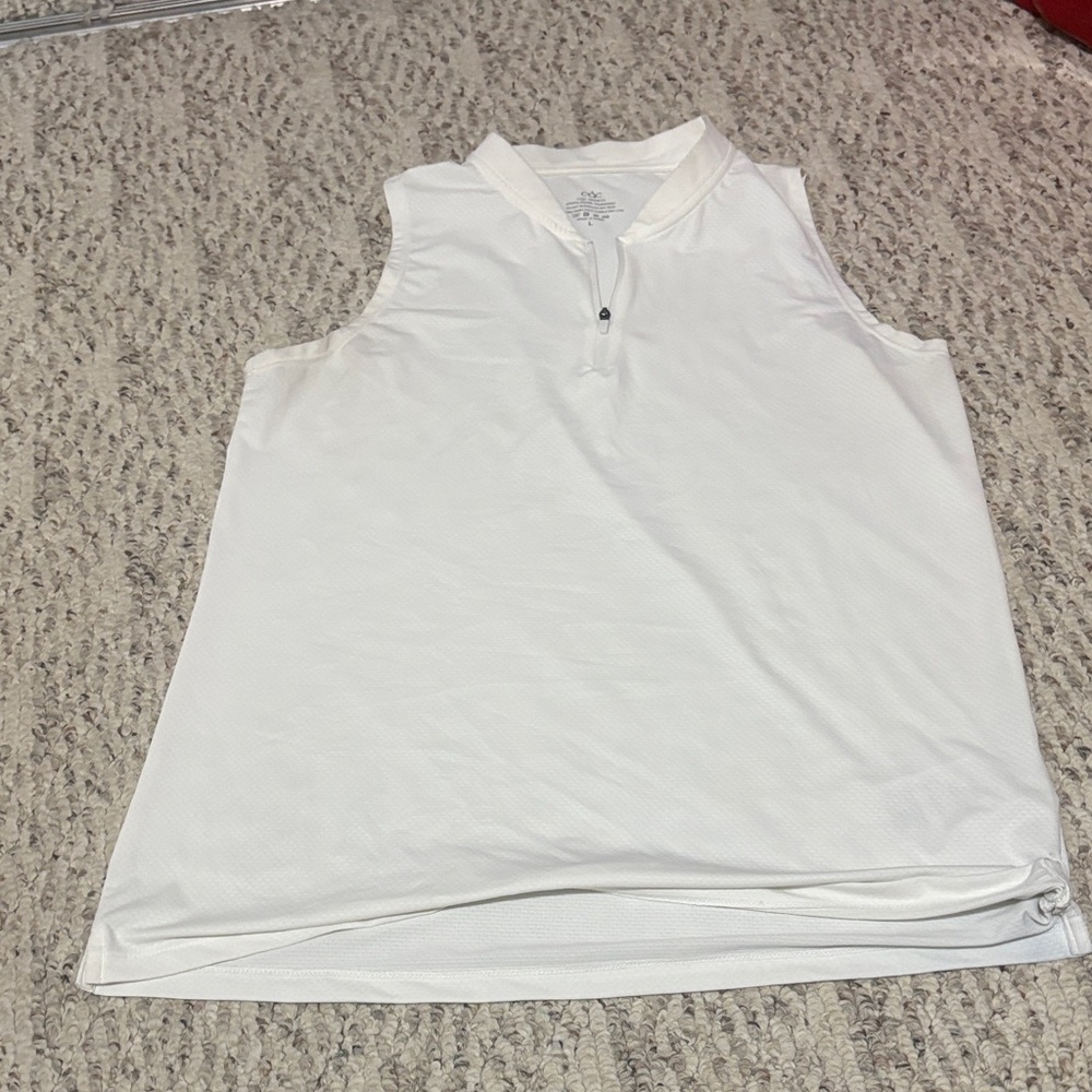 White Sleeveless Polo Shirt